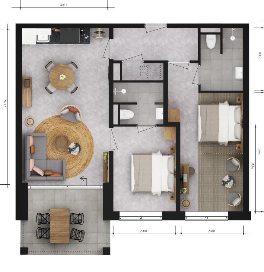 Appartement met uitzicht op het meer