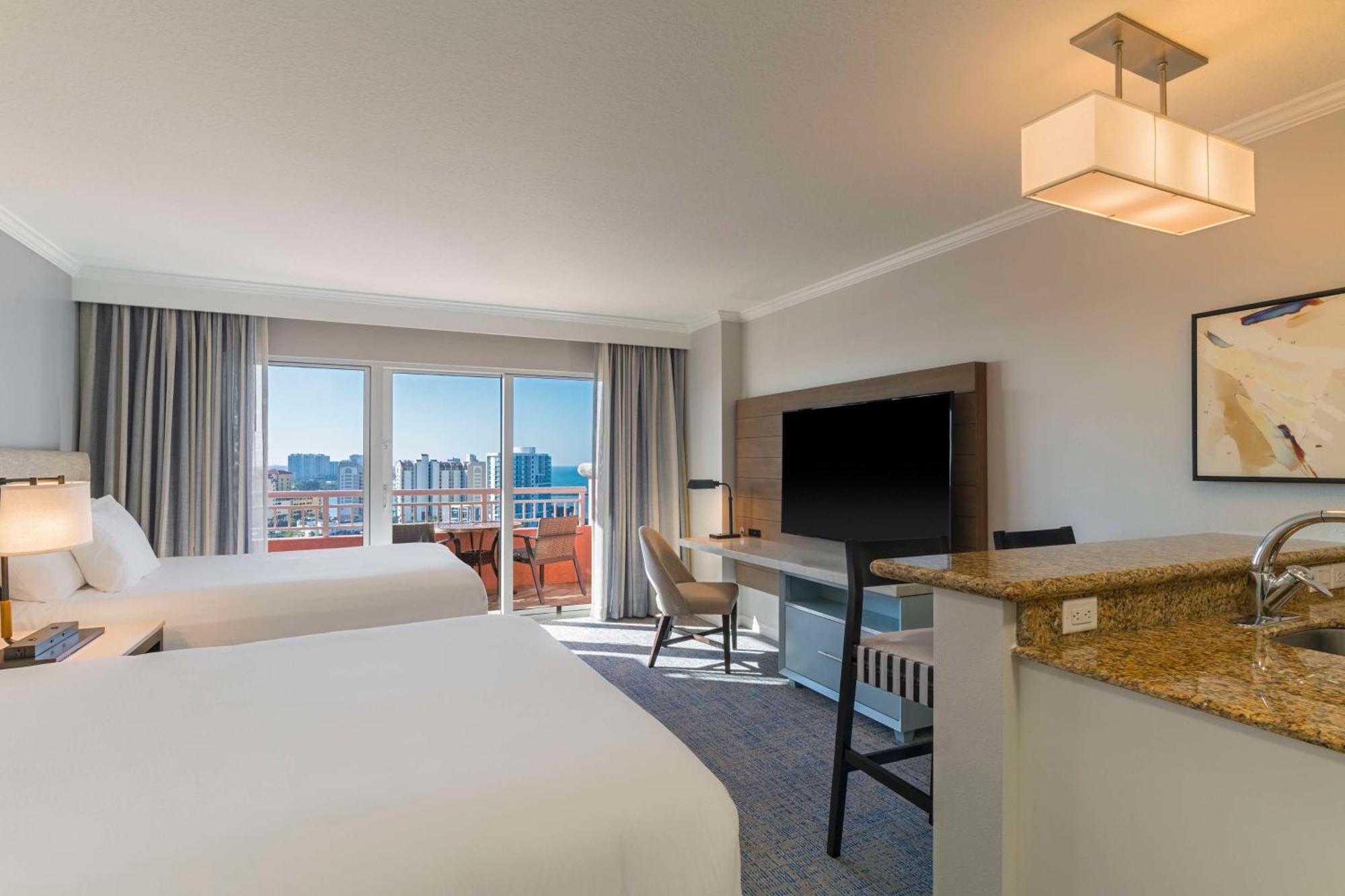 Premium Queen Room with Two Queen Beds and Kitchenette - Partial Ocean View