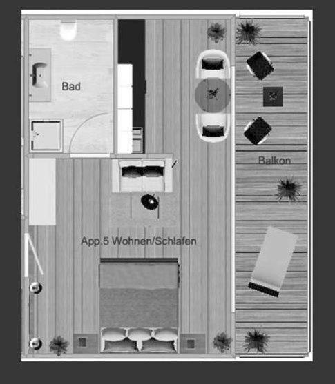 Apartment mit Balkon