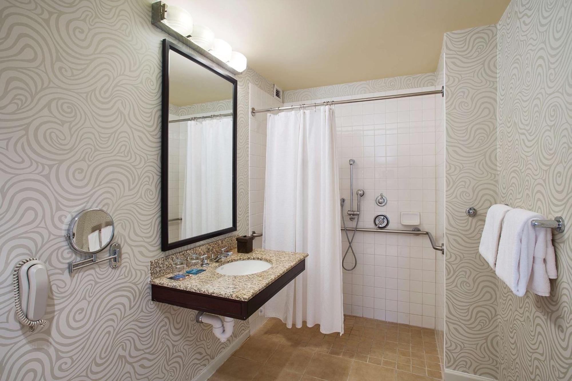 Chambre de Luxe avec Lit King-Size et Douche Accessible en Fauteuil Roulant - Adaptée aux Personnes à Mobilité Réduite