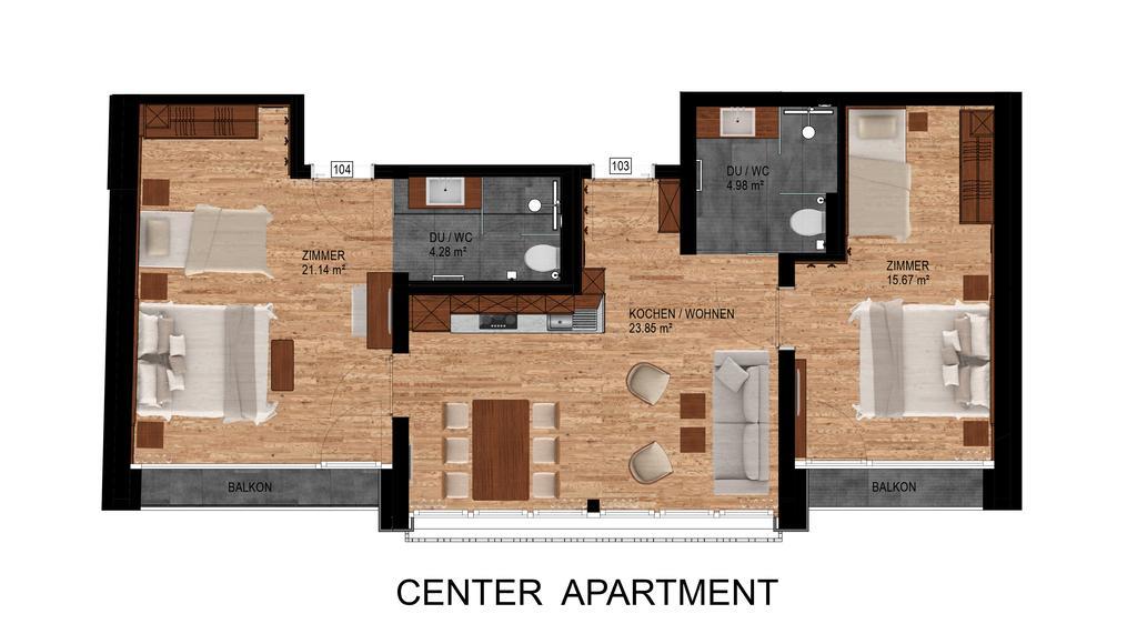 Appartement met 2 slaapkamers