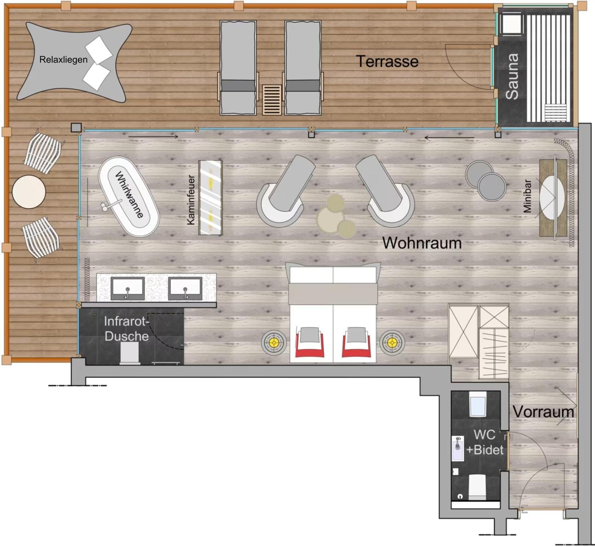 Deluxe Suite met een Sauna en een Spabad