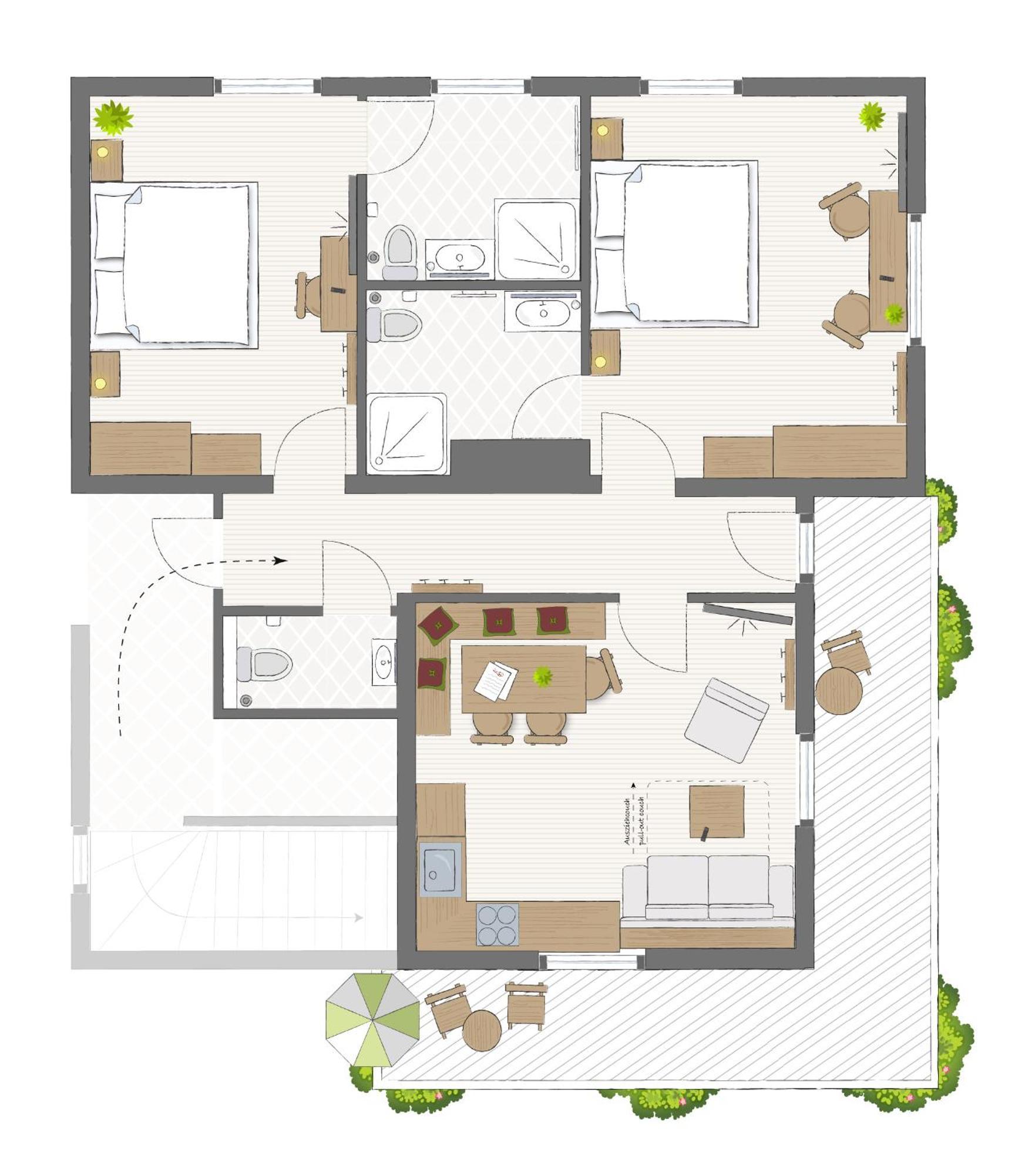 Apartment mit 2 Schlafzimmern