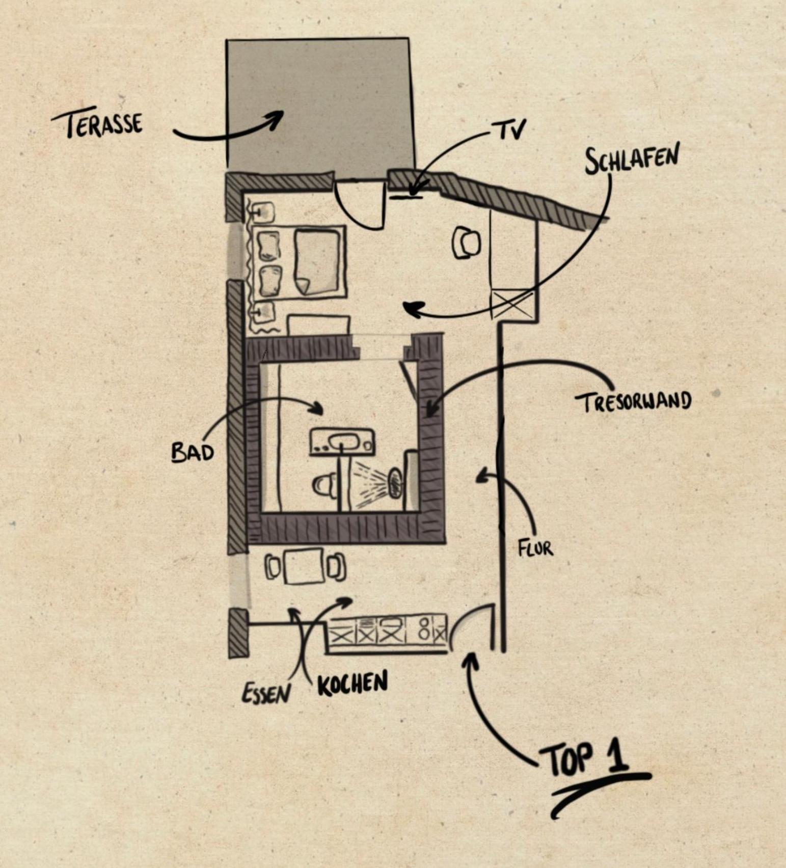 Apartment mit Terrasse