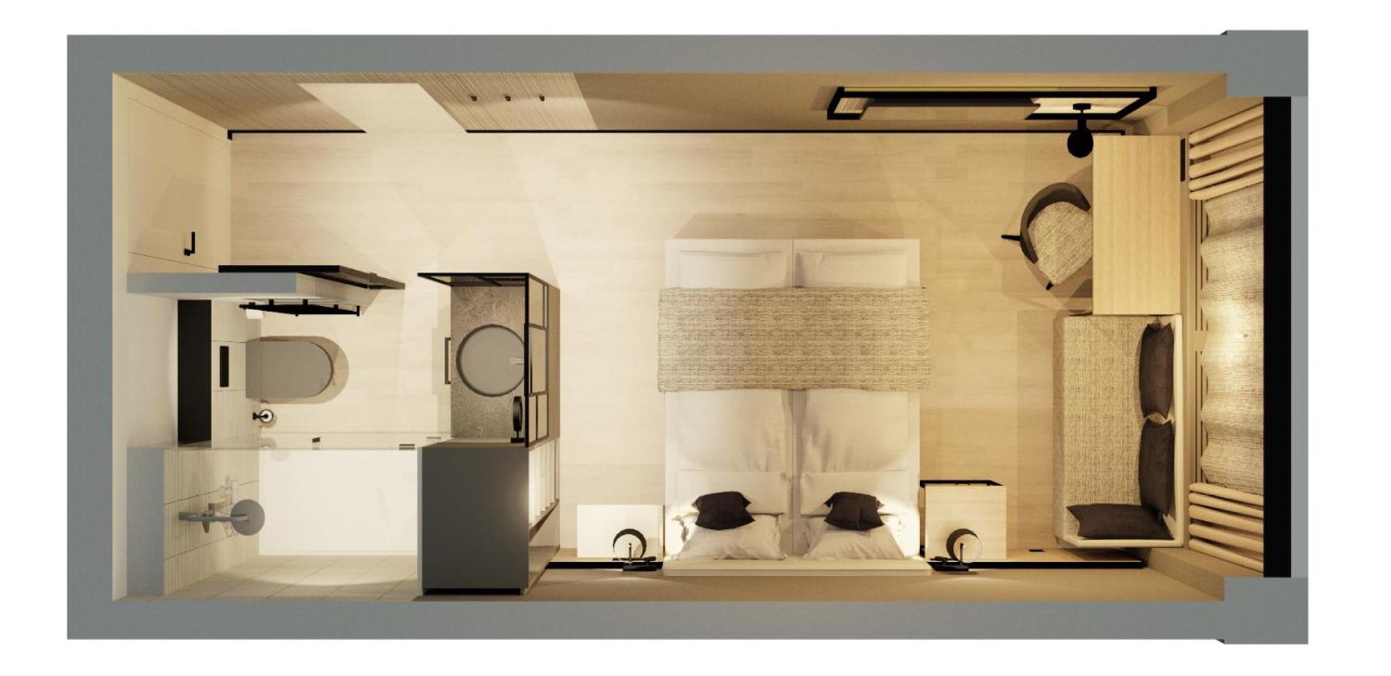 Zimmer mit Queensize-Bett