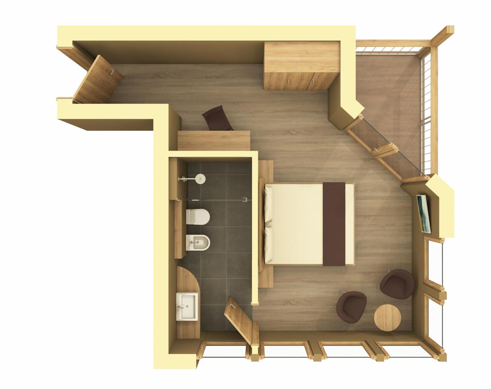 Superior Doppel- oder Zweibettzimmer mit Bergblick
