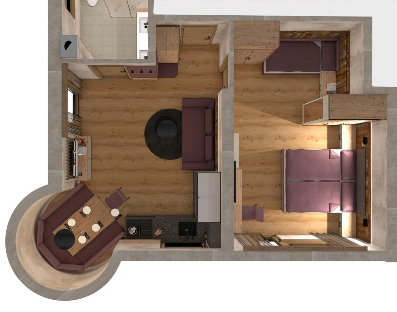 Appartement met 1 Slaapkamer en Terras