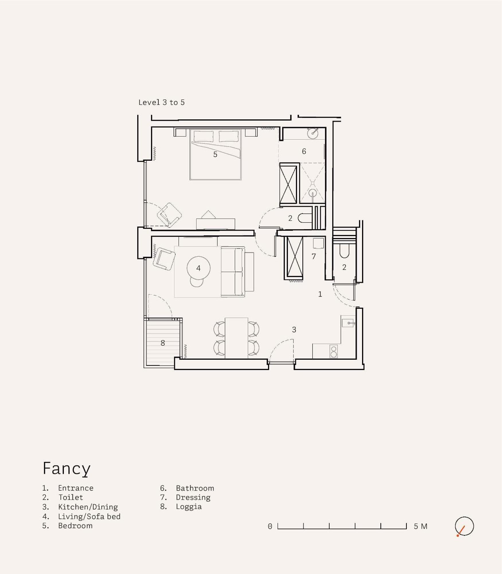 Apartment mit Balkon
