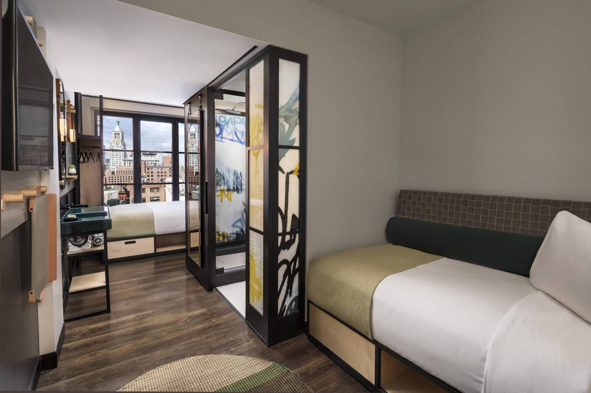 Room with One Queen Bed and One Twin Bed