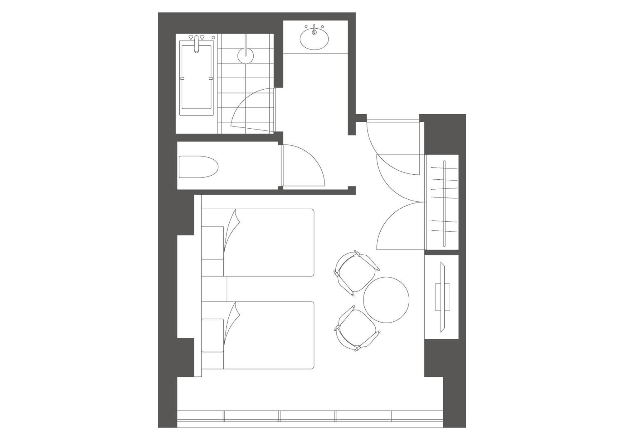 Standard Twin Room with Lounge Access - designed by Tadao Ando