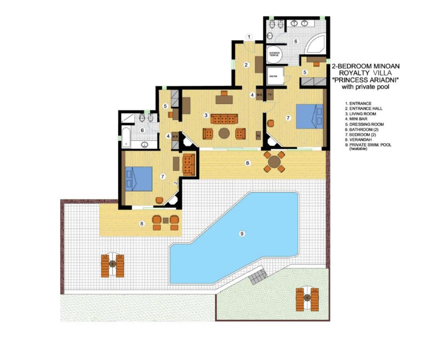Princess Ariadni Royalty Villa mit 2 Schlafzimmern