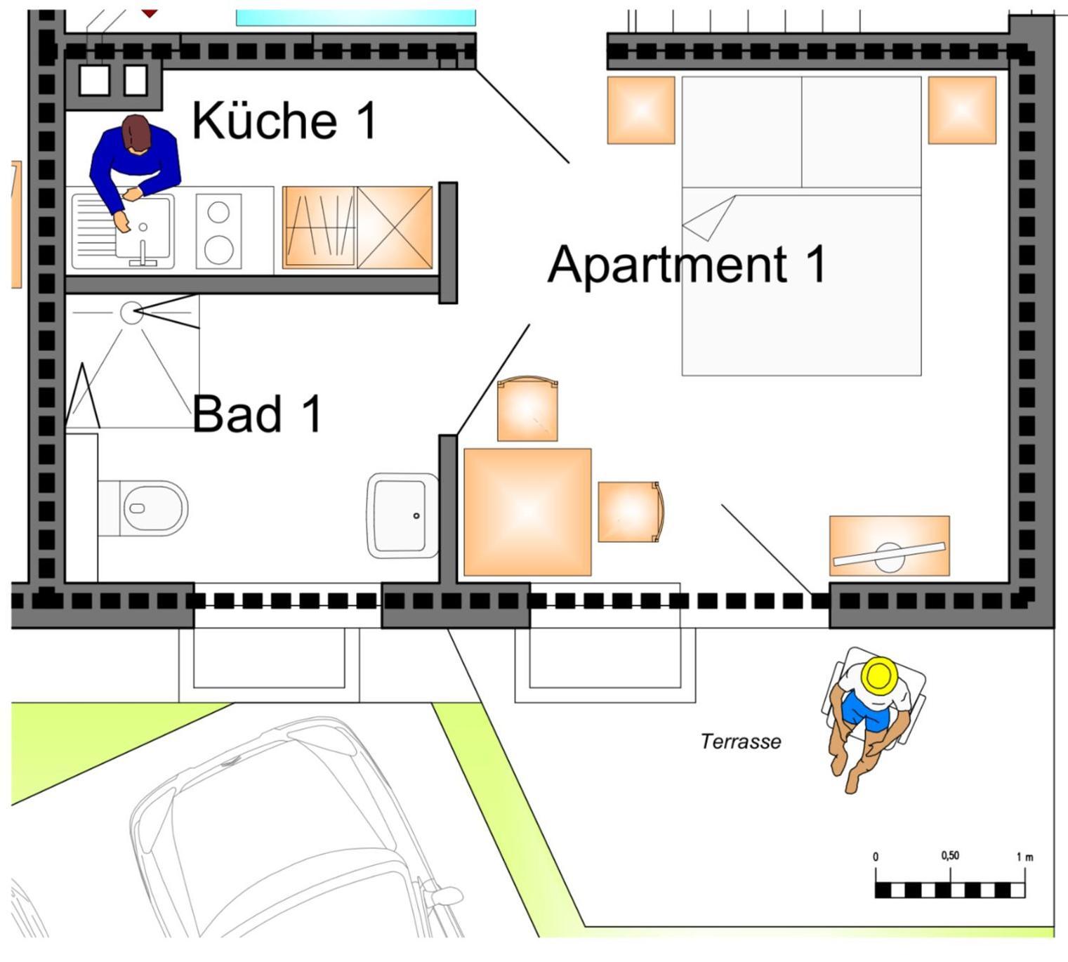 Doppelzimmer mit Terrasse