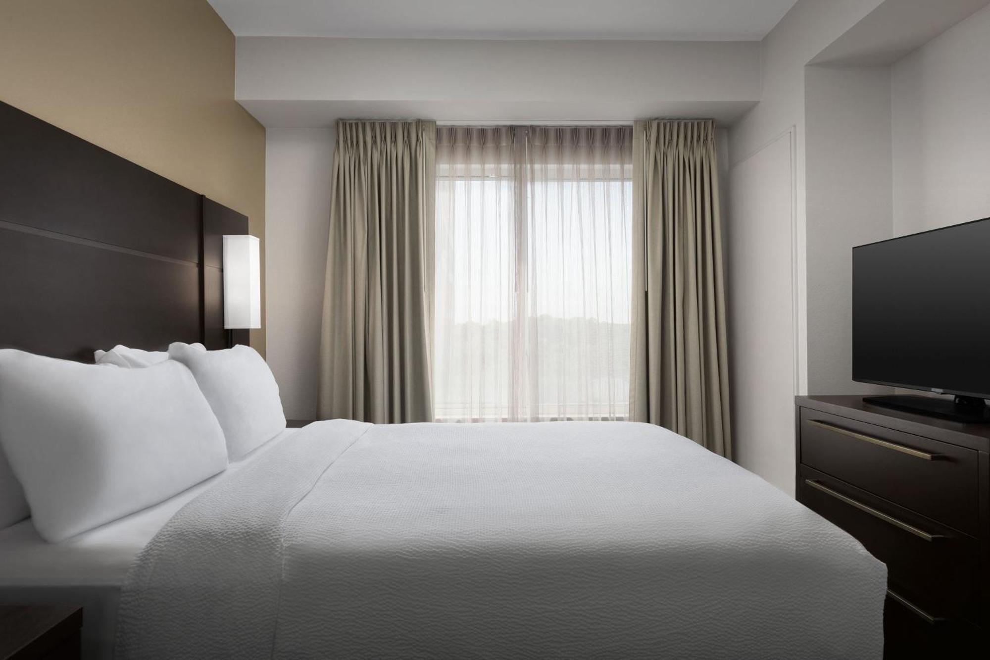 Suite de 1 dormitorio con cama grande y sofá cama