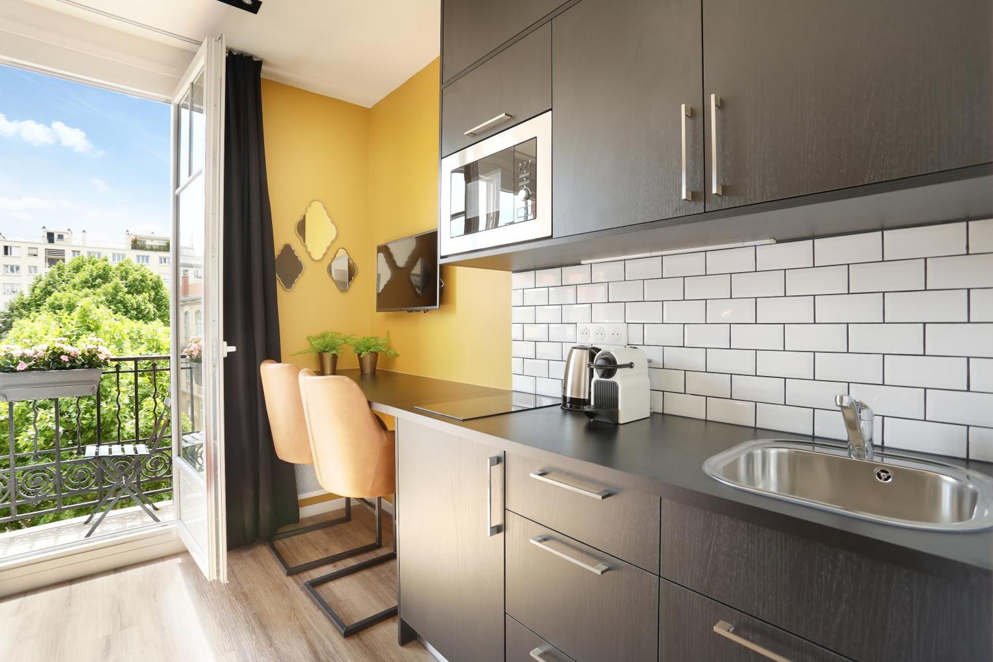 Medium Studio Kitchen Balcony