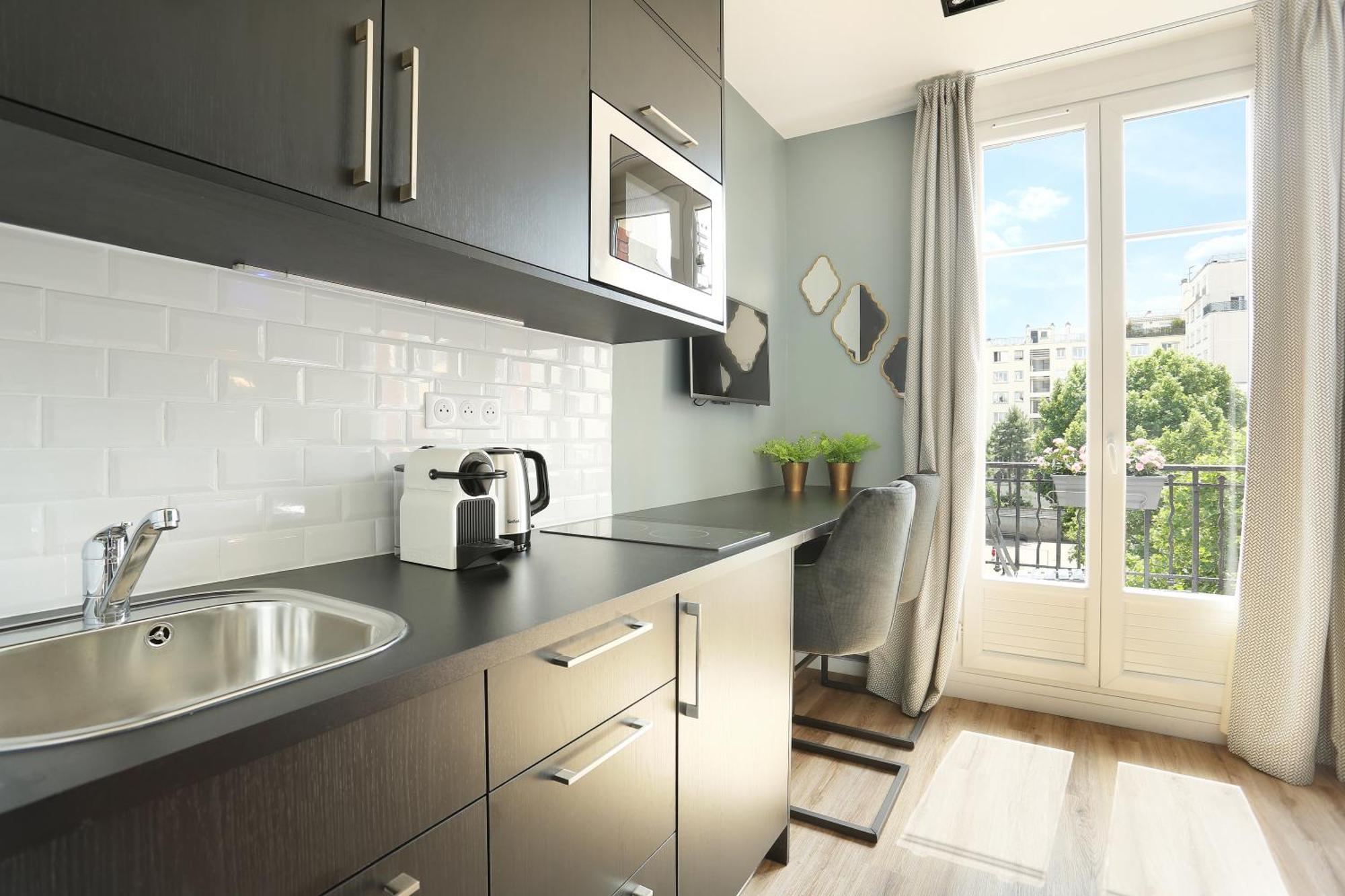 Medium Studio Kitchen Balcony
