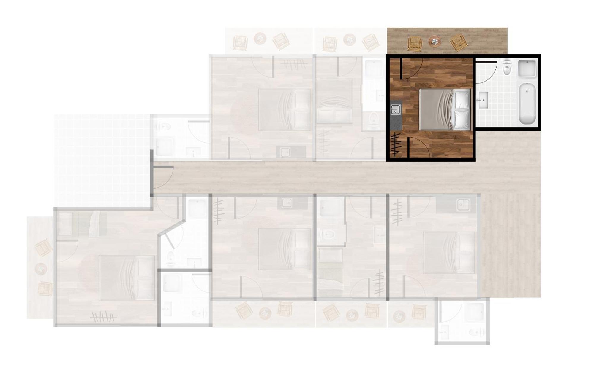 Studio mit Balkon