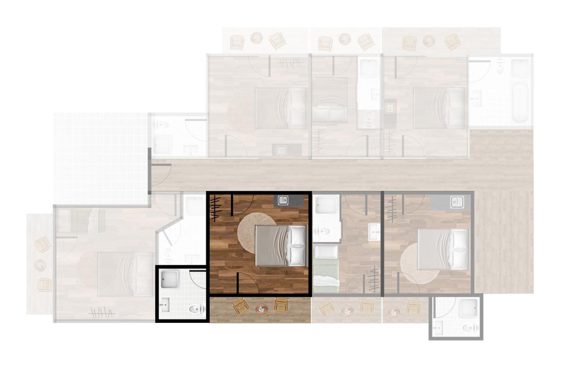 Studio mit Balkon