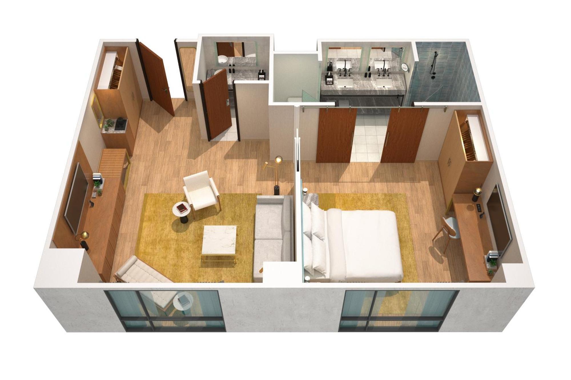Suite Junior City de 1 dormitorio con sofá cama - 1 cama extragrande