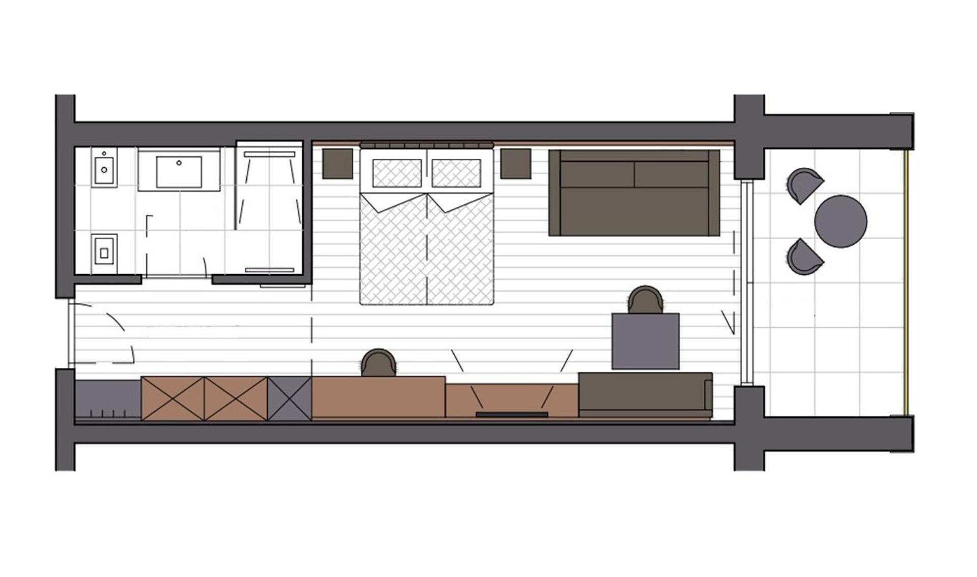Doppelzimmer mit Balkon (2 Erwachsene + 1 Kind)