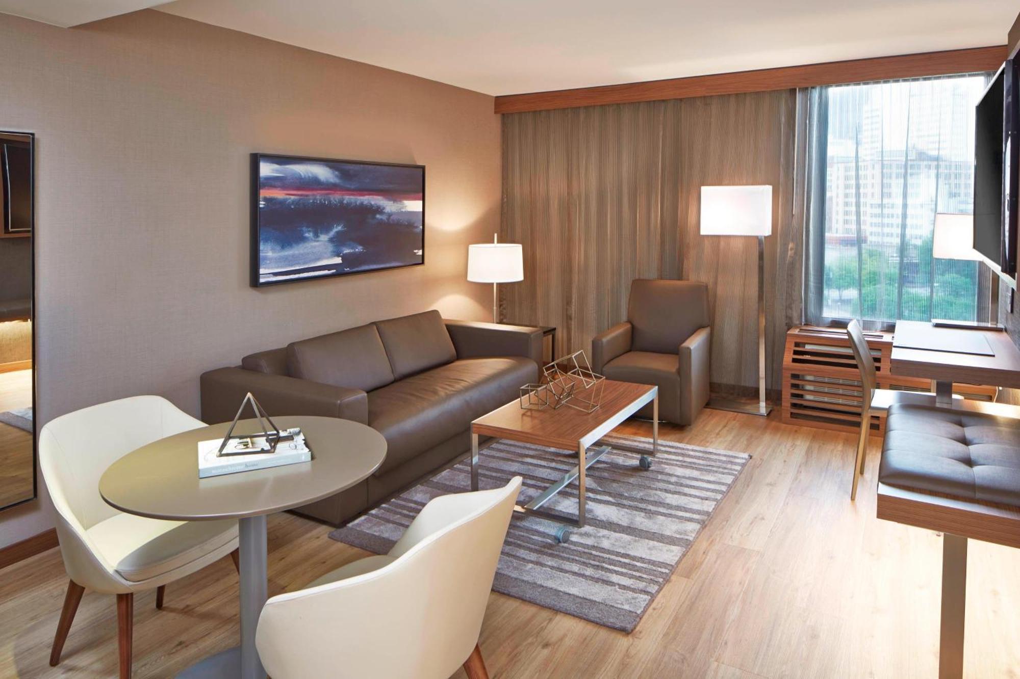 Suite de 1 dormitorio con cama extragrande y sofá cama