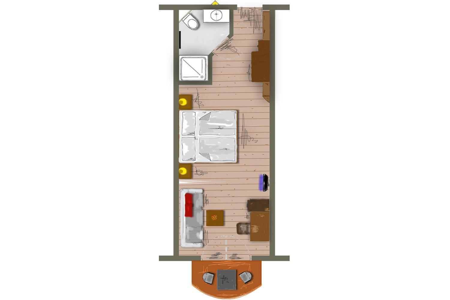 Doppelzimmer mit Balkon (2 Erwachsene + 1 Kind)