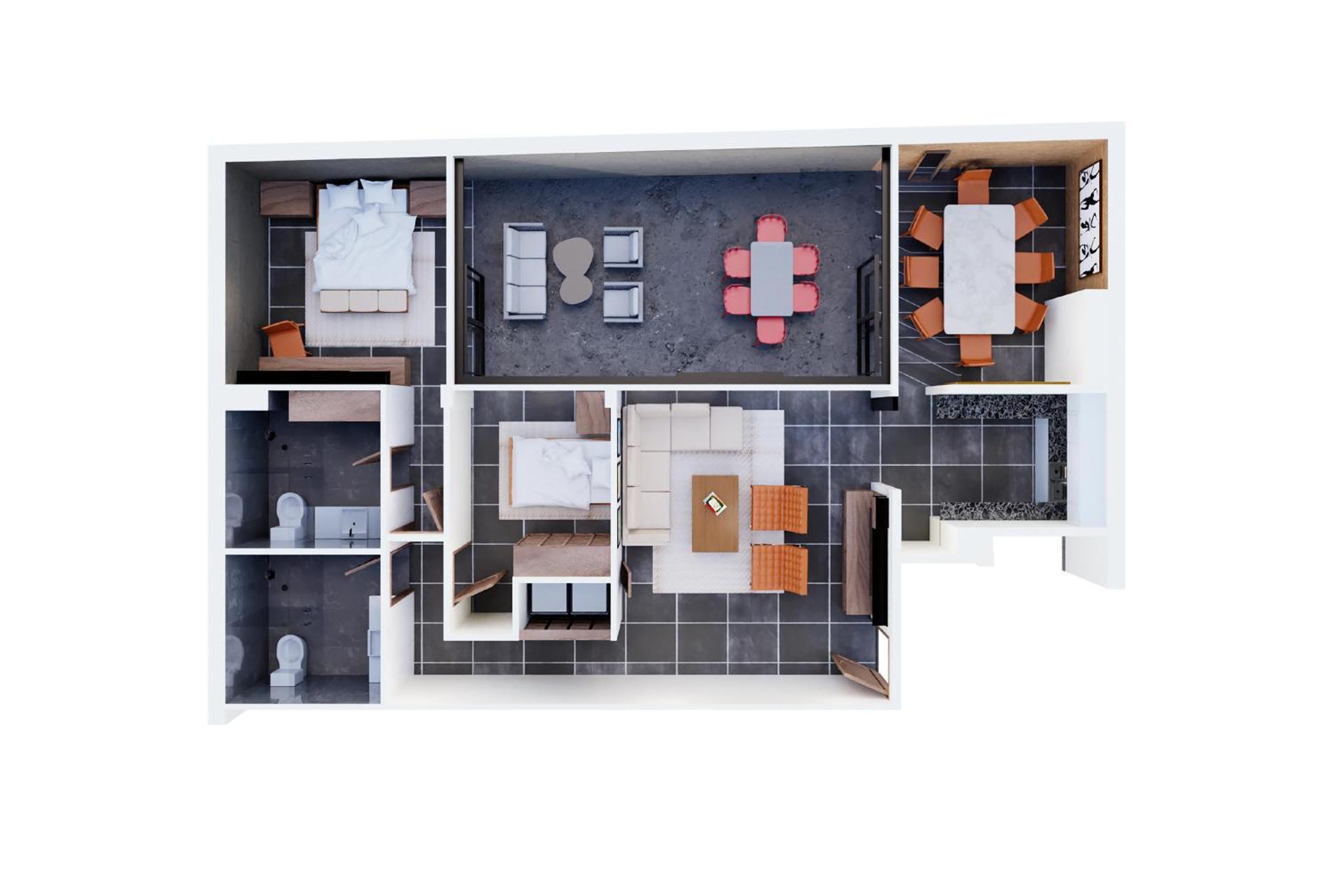 Luxury Apartment, 2 Bedrooms, Patio