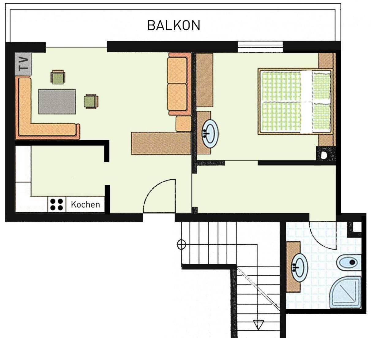 Apartment mit 1 Schlafzimmer