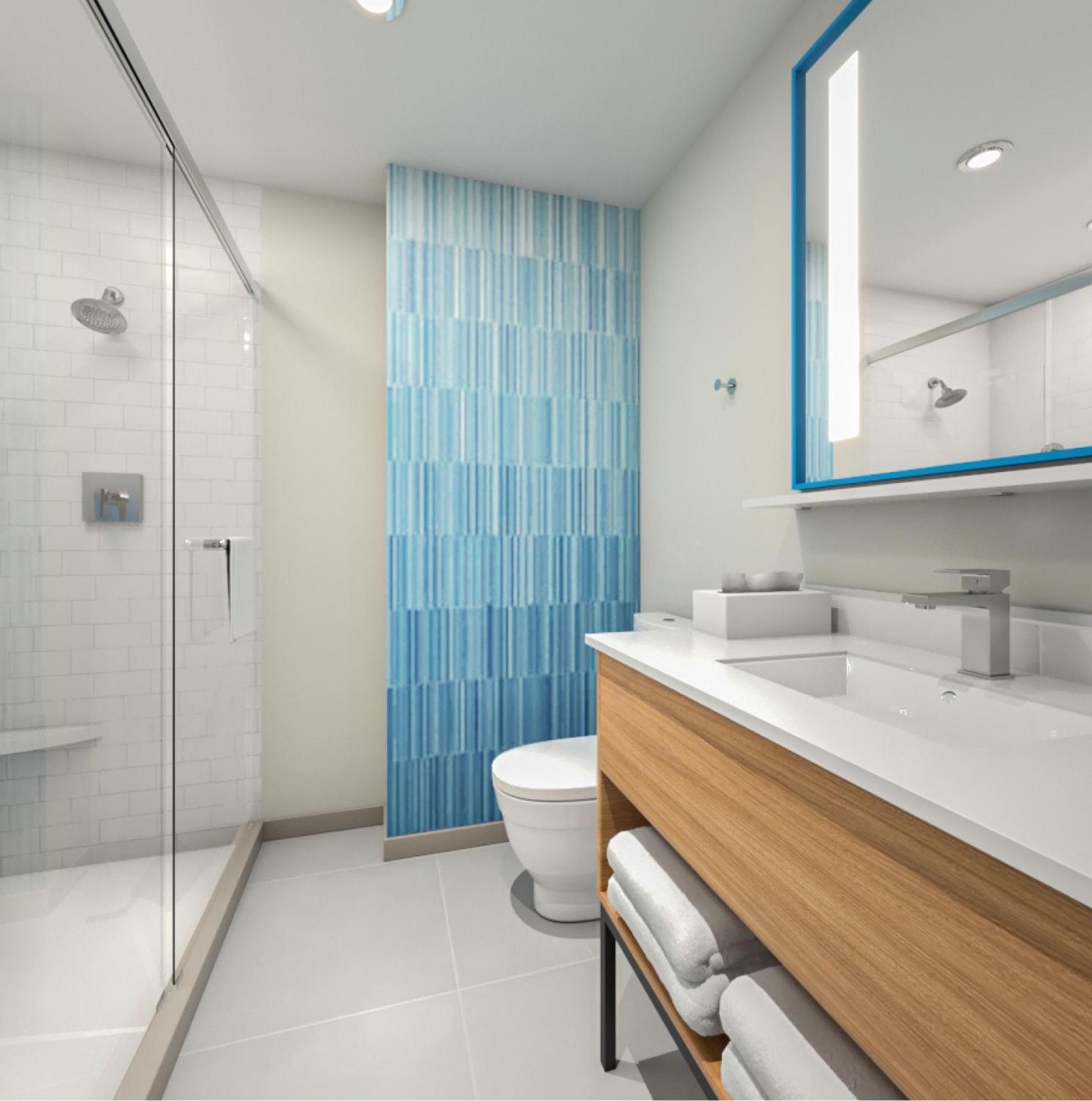 Room with Two Full Beds and Walk-In Shower