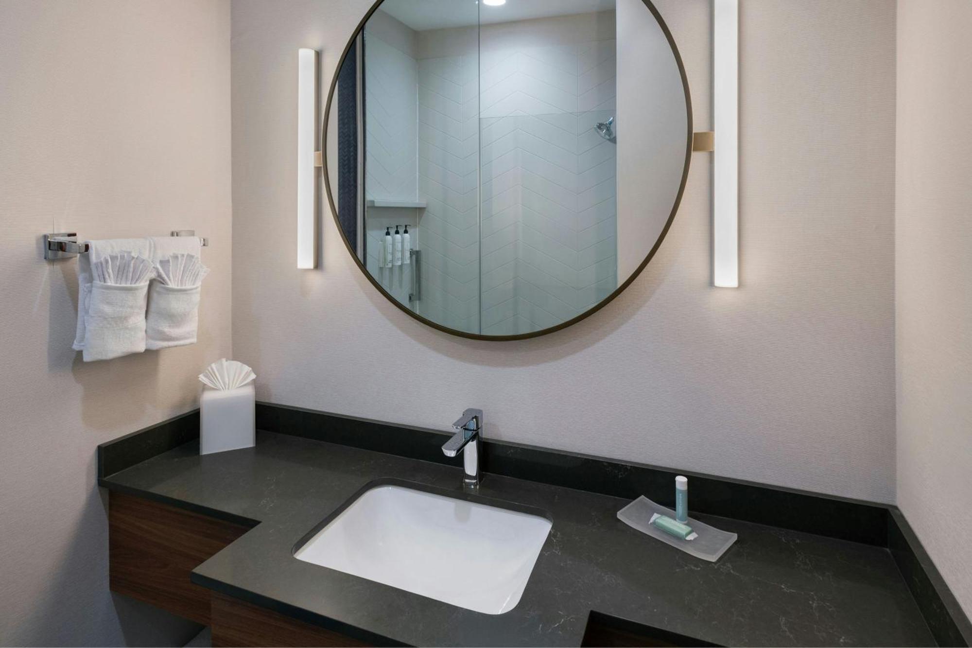 Queen Suite with Two Queen Beds, Roll-In Shower and Sofa Bed - Mobility Access/Hearing Accessible