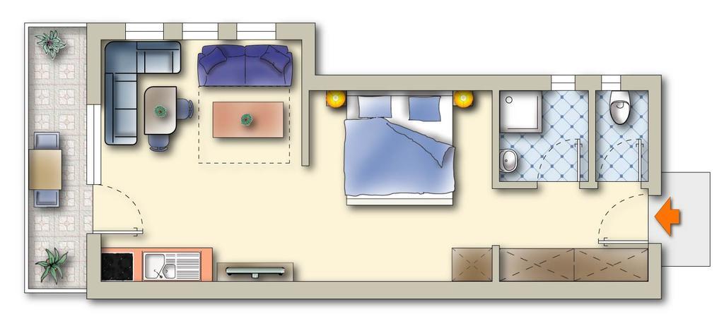 Appartement met Balkon