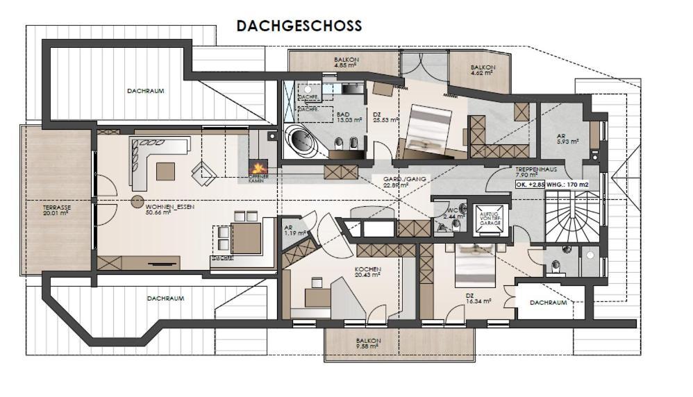 Two-Bedroom Apartment with Mountain View
