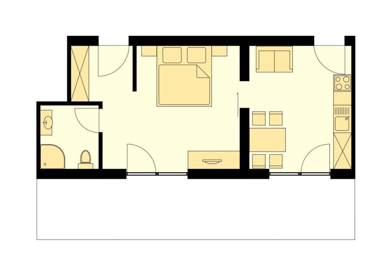 Apartment mit 1 Schlafzimmer und Terrasse