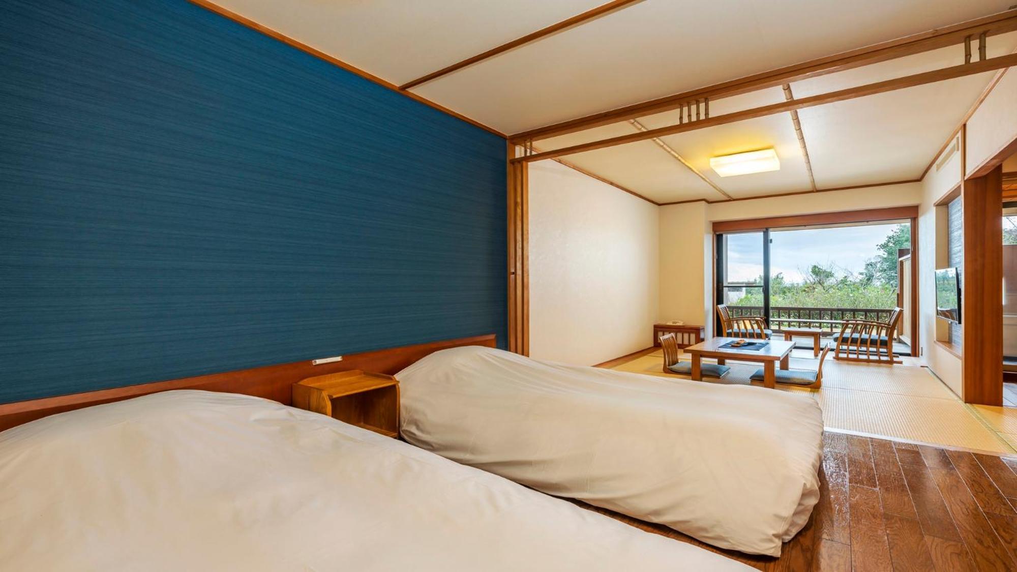 Standard Room with Tatami area with Open Air Bath and Garden View