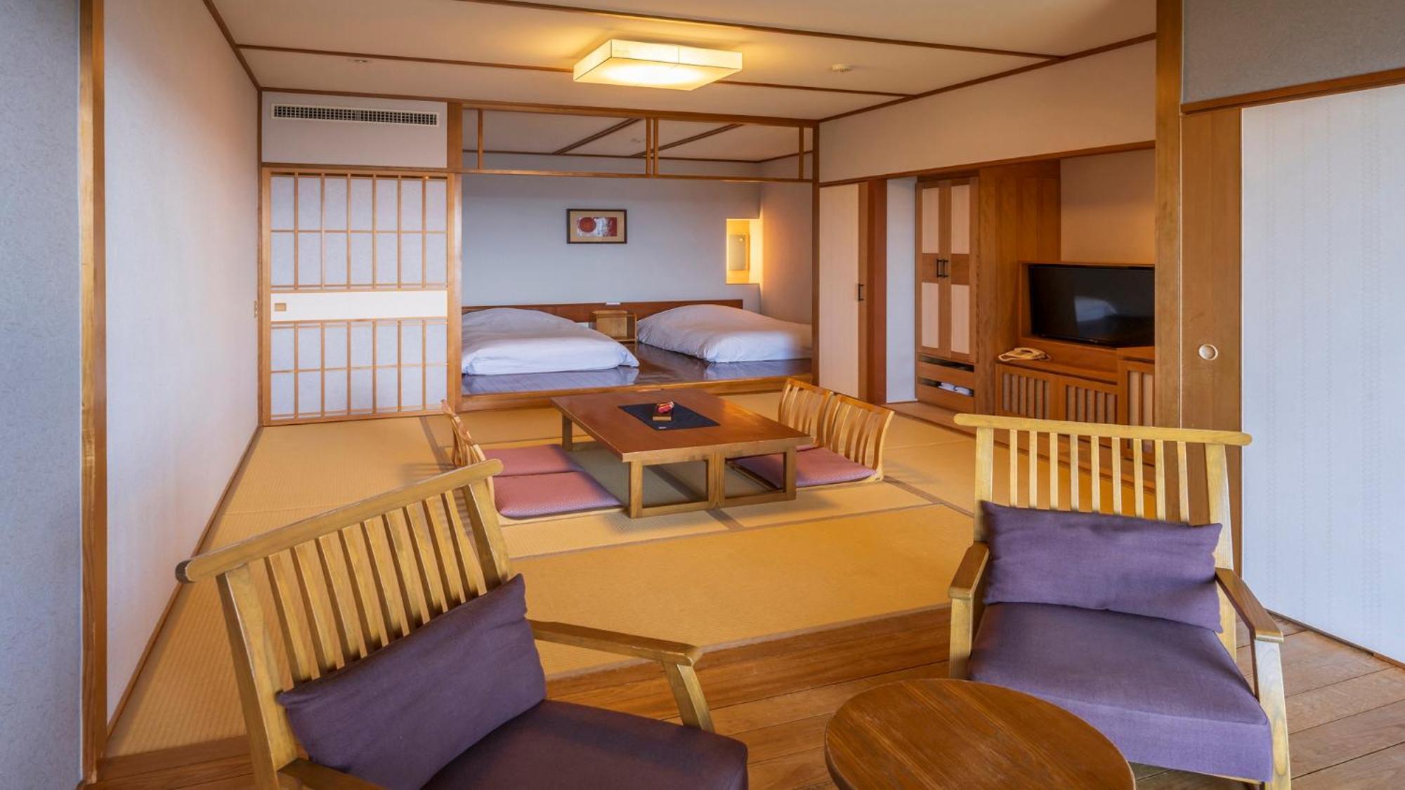 Superior Room with Tatami area with Open Air Bath and Garden View