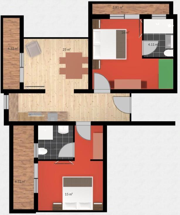 Appartement met 2 Slaapkamers en Balkon