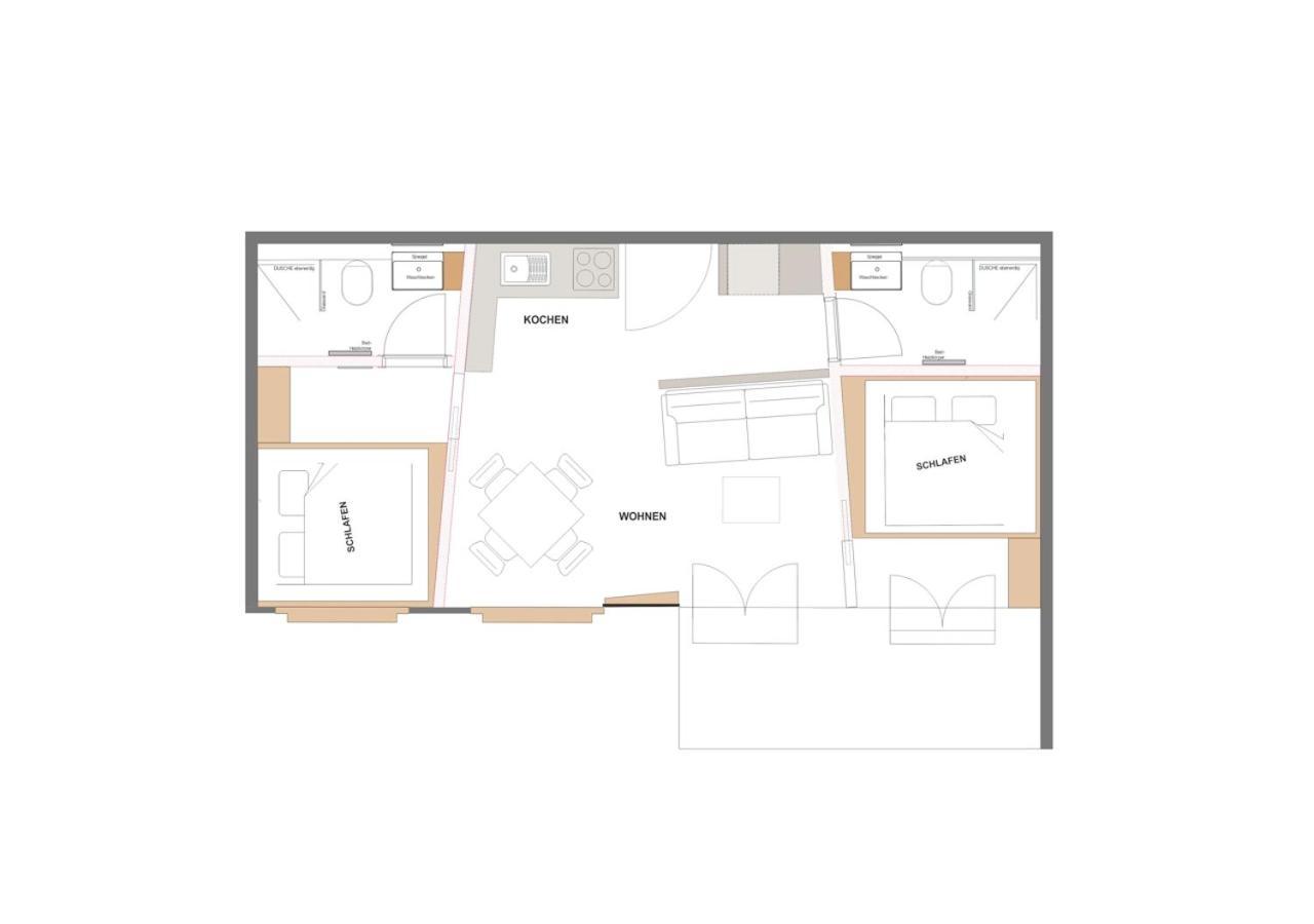 Familienwohnung mit 2 Zimmern und Loggia