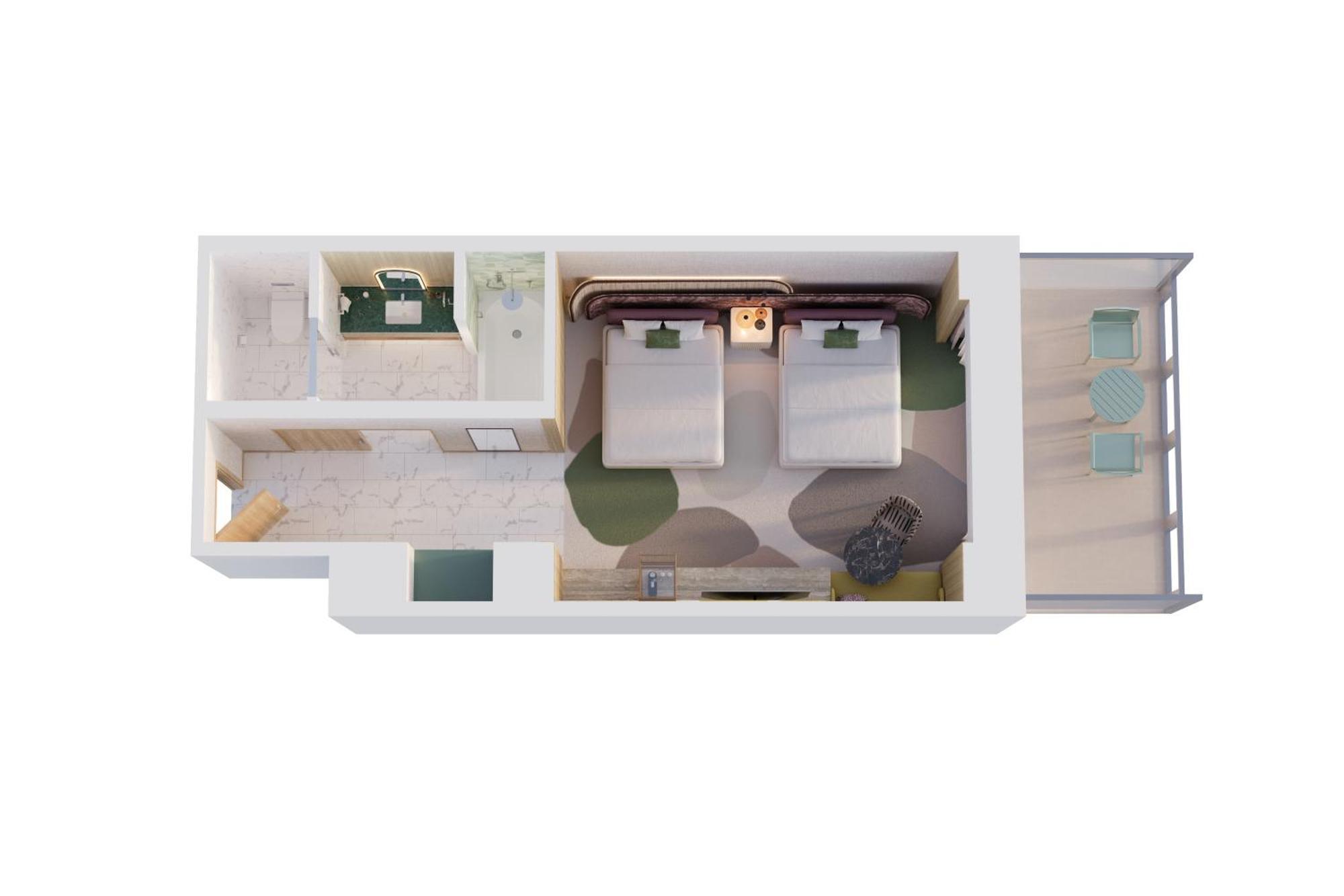 Habitación con vistas al complejo - 2 camas grandes