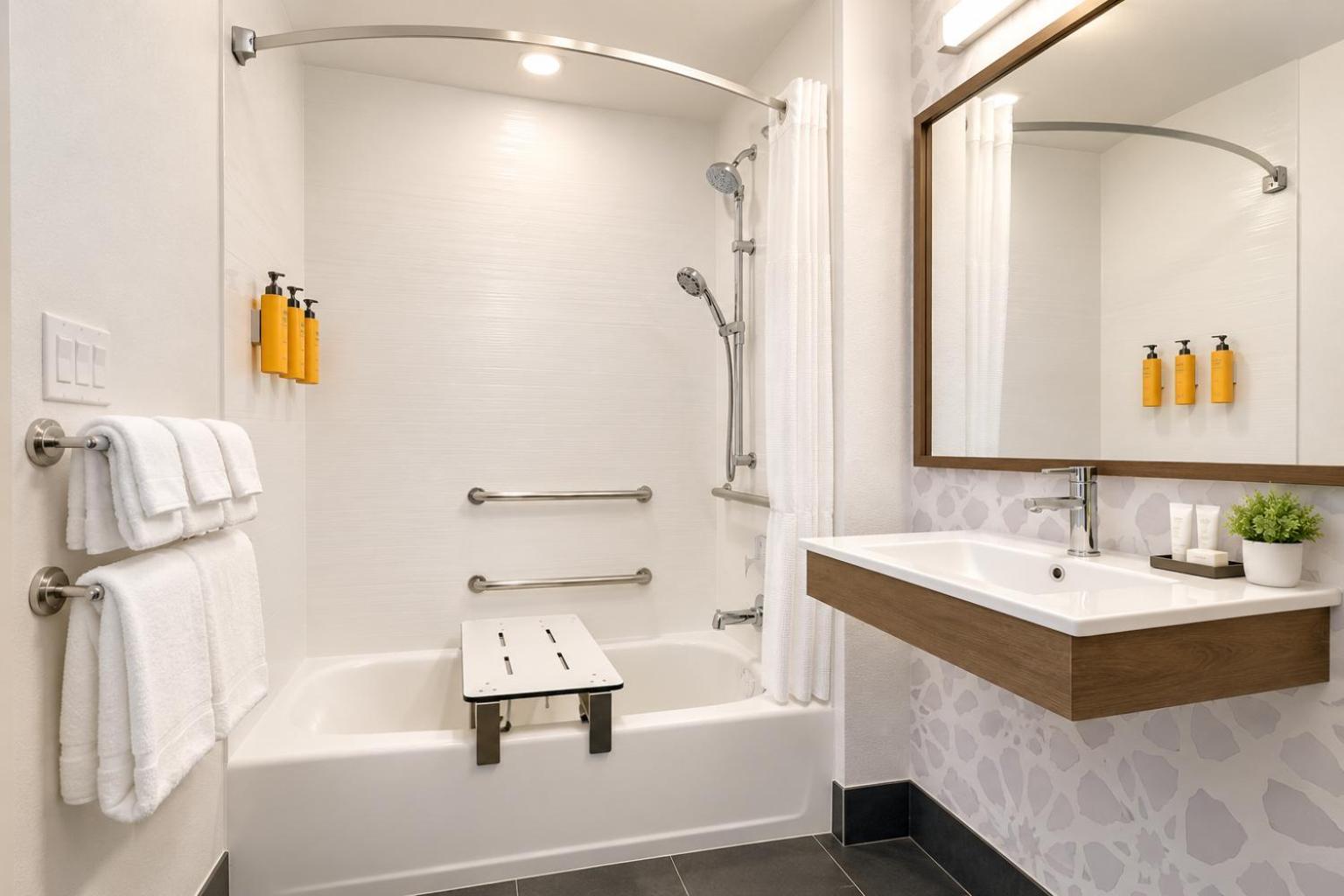 One-Bedroom Queen Suite with Roll-In Shower - Mobility Accessible