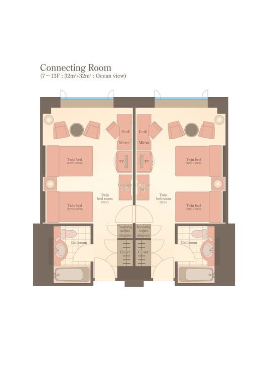 Connecting Twin Rooms with Ocean View - Non-Smoking