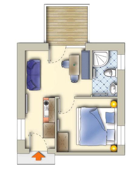 Appartement met 1 Slaapkamer