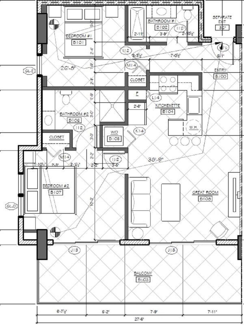 Suite de 2 dormitorios con 2 baños y vistas premium