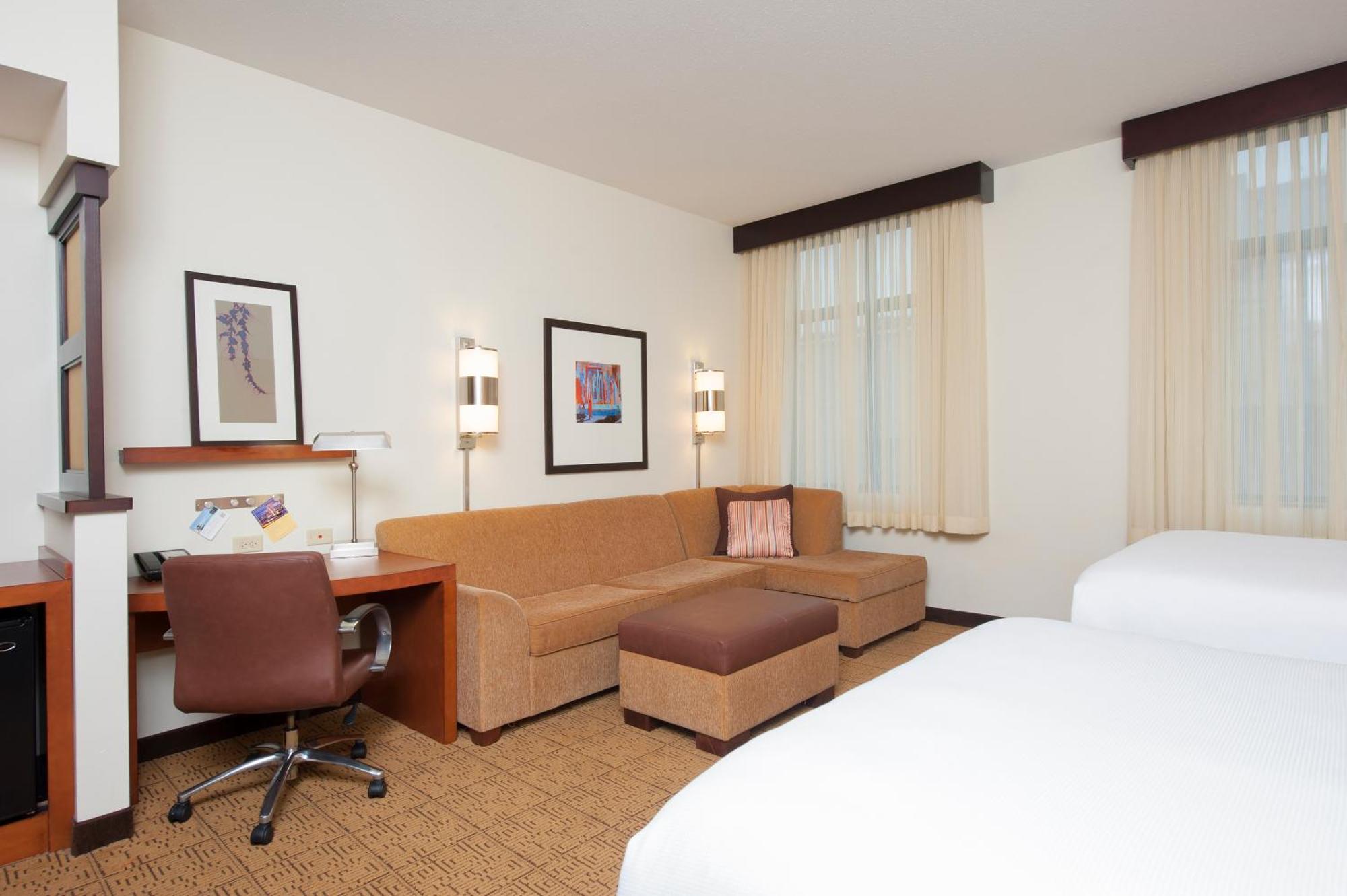 Queen Room with Two Queen Beds with Sofa Bed and Roll-In Shower - Disability Access