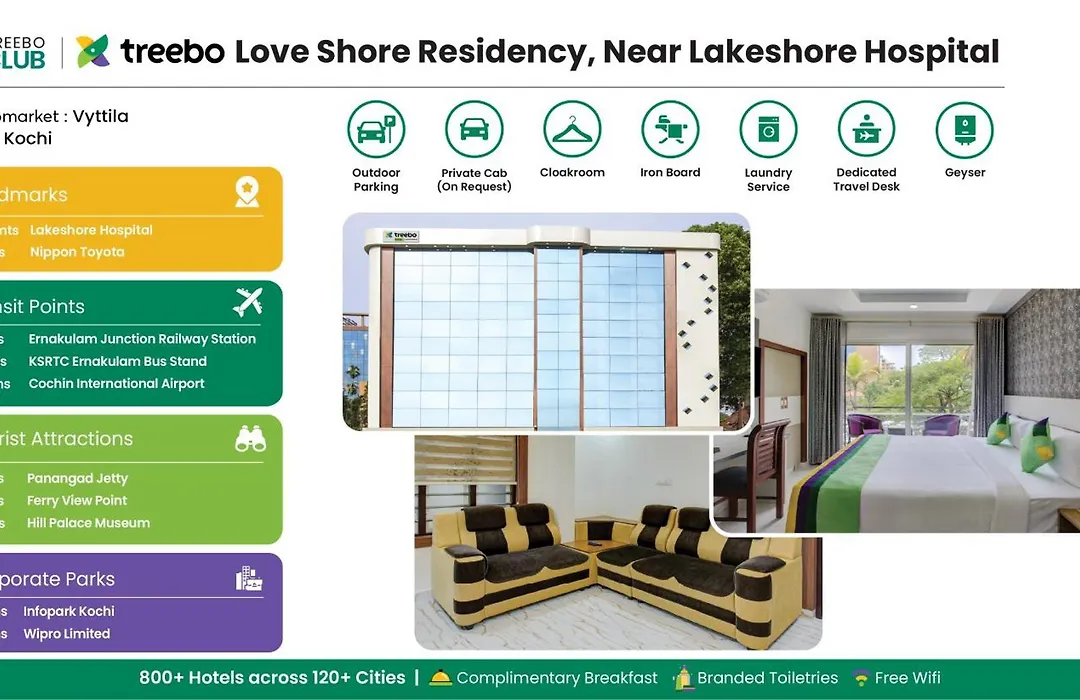 Treebo Love Shore Residency, Near Lakeshore Hospital-1