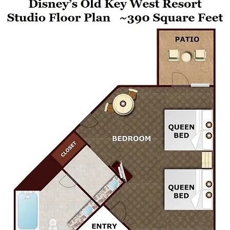 Disney'S Key West Resort Studio Room Sleeps 4-3