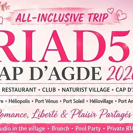 Village Naturiste Cap D'Agde Hotel Libertin Location Studio Club Riad 5-3