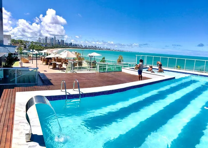 Blue Sunset Premium - Flat Beira Mar Para Ate 5 Pessoas - Cabo Branco - Piscina Rooftop Joao Pessoa