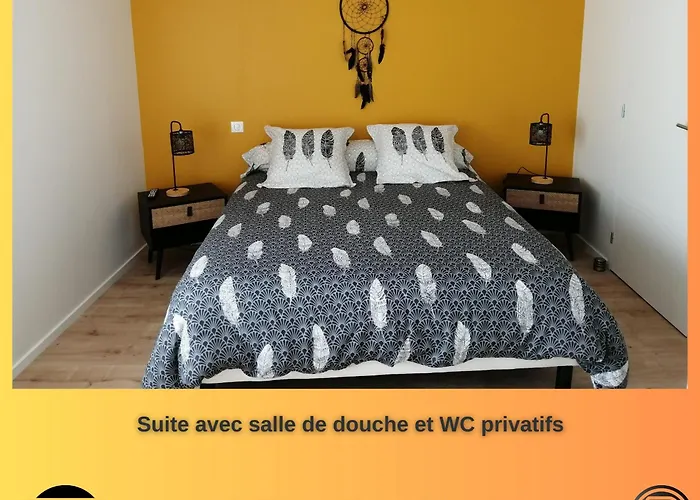 Chambres d'hôtes cosy avec salle de bain privative - Wifi - cuisine partagée - Parking gratuit Ploufragan