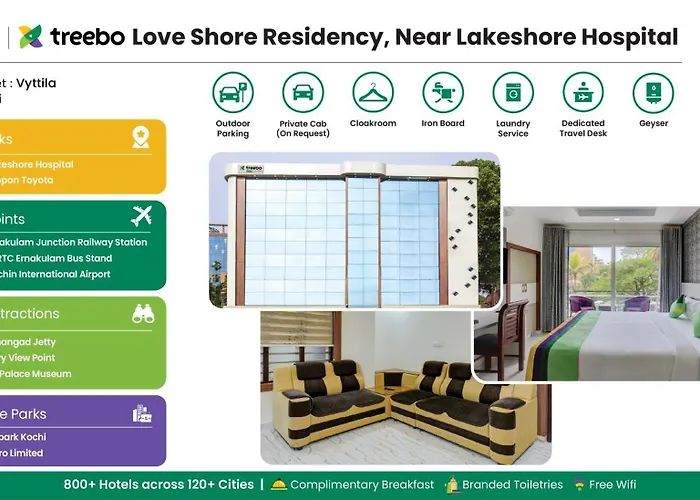 Treebo Love Shore Residency, Near Lakeshore Hospital Kochi